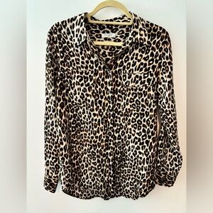 Equipment leopard silk blouse
